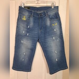 Fendi slim-fit stretch jean shorts size W32 Unisex NWT